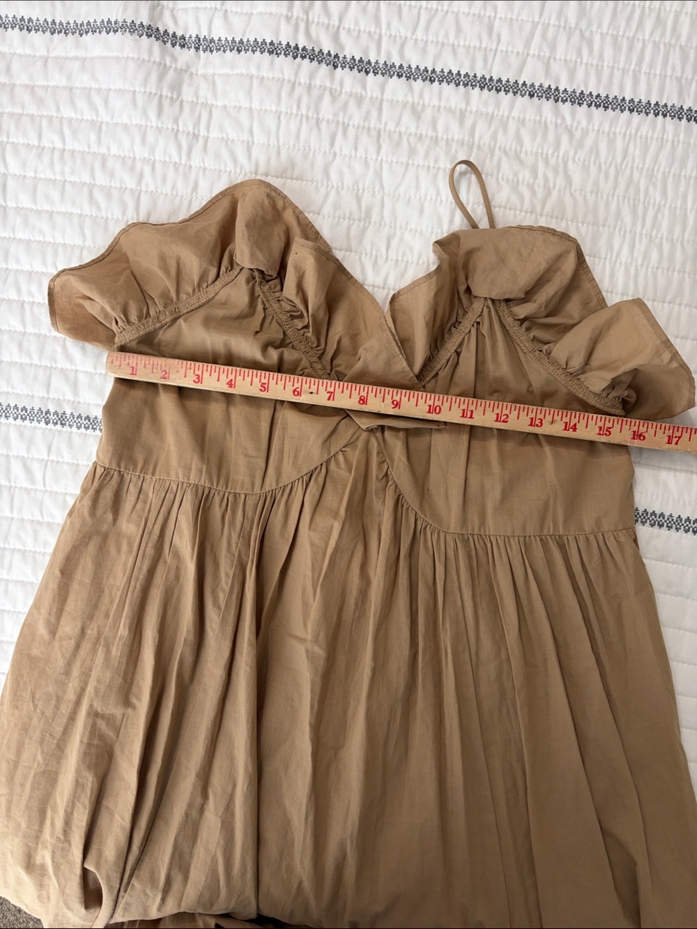 H&M Tan Ruffle-Top Maxi Dress - Picture 9 of 10